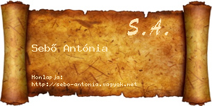 Sebő Antónia névjegykártya